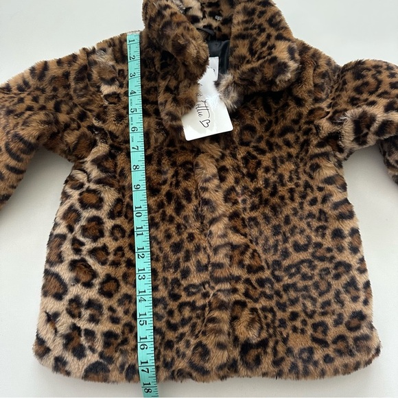 Leopard Print Faux Fur Kids Jacket Size 5 - Picture 5 of 13